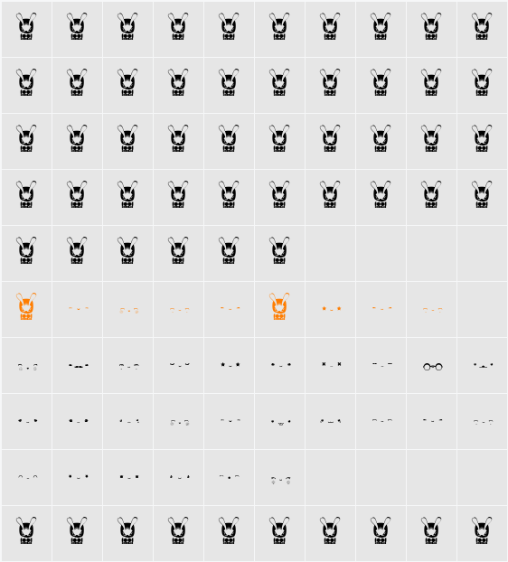 Kawaii eyes Character Map