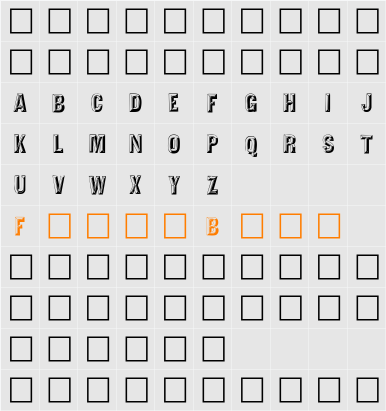 TejaratchiCaps Character Map