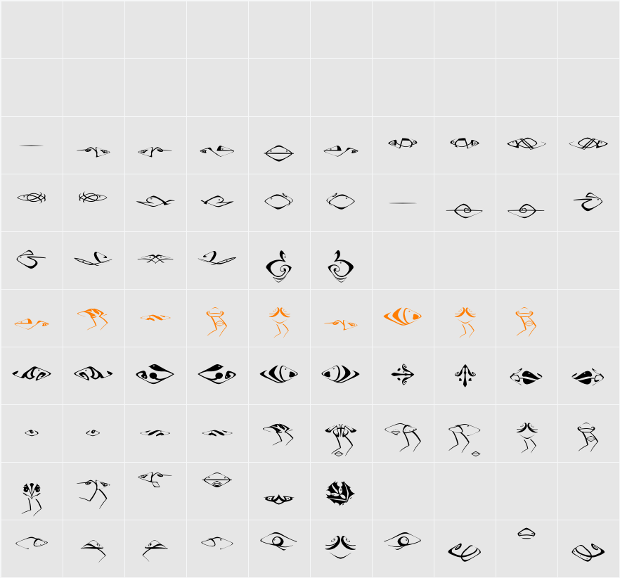 Ornamen Character Map