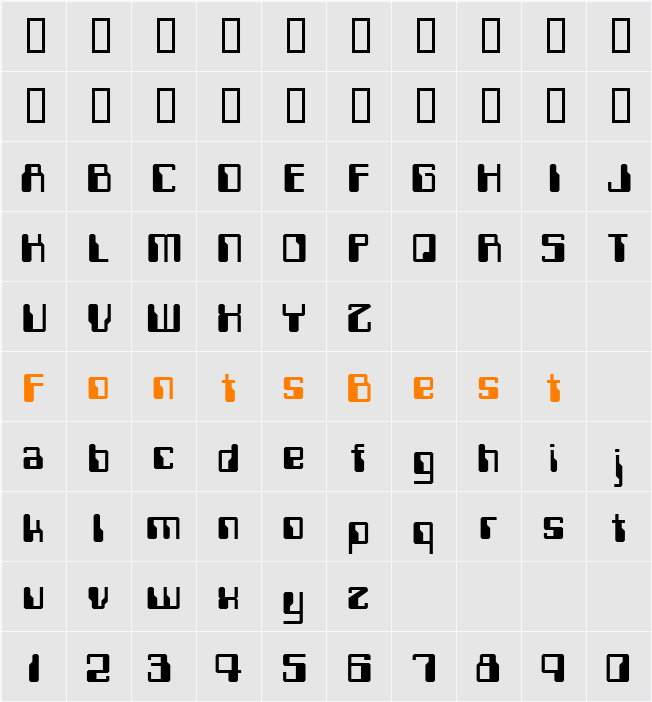 Computerfont Character Map