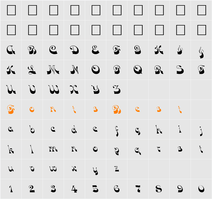 Funky Face Character Map