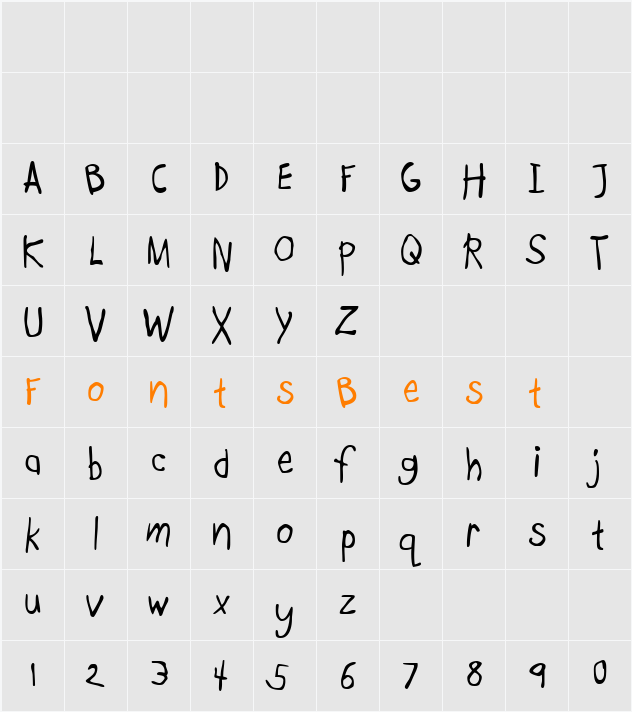 Boopee Character Map