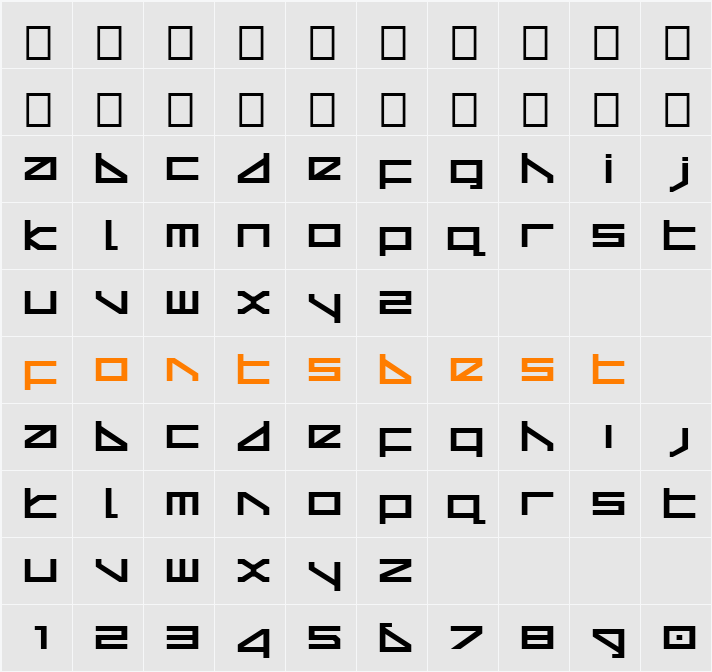 Delta Ray Expanded Character Map