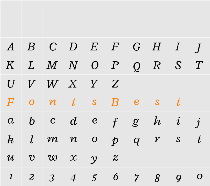 Radley Character Map