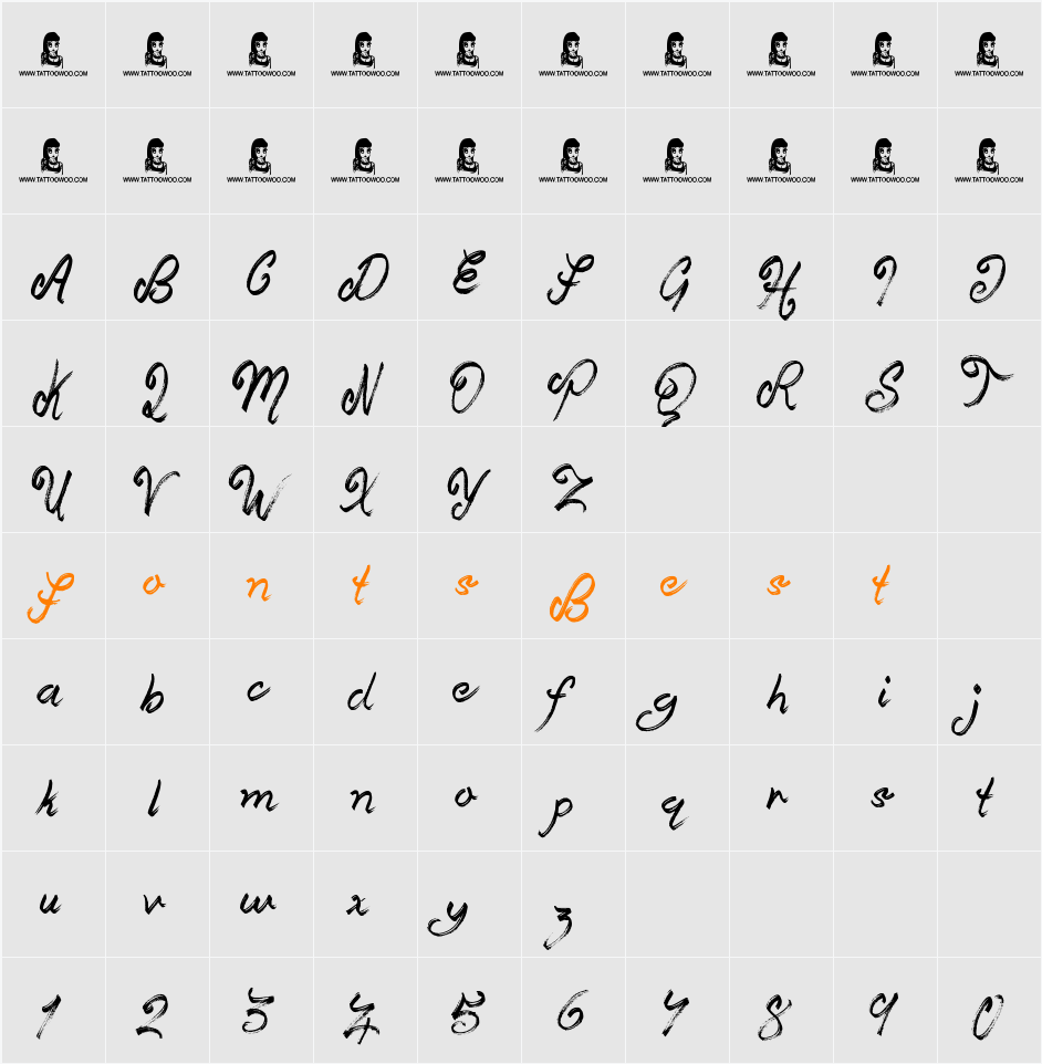Dicey Slices Character Map