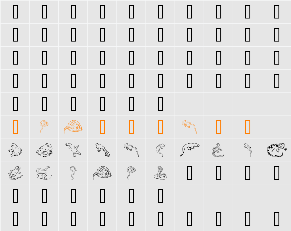 GE Reptibian Character Map