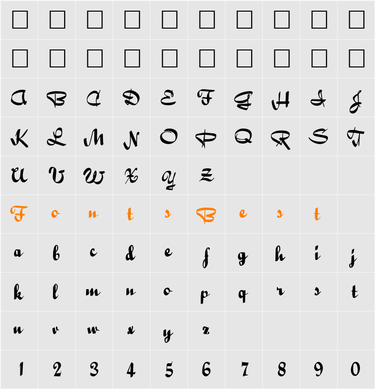 888-CAI978 Character Map