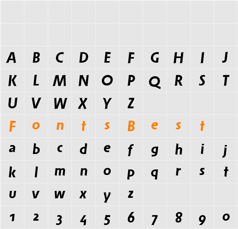 SolperaOSF Character Map