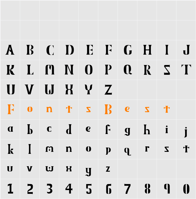 Obelisk MXVV 1.1 Character Map