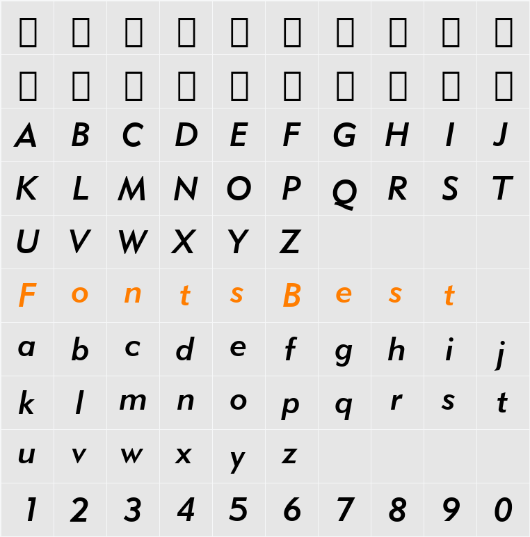 433-CAI978 Character Map