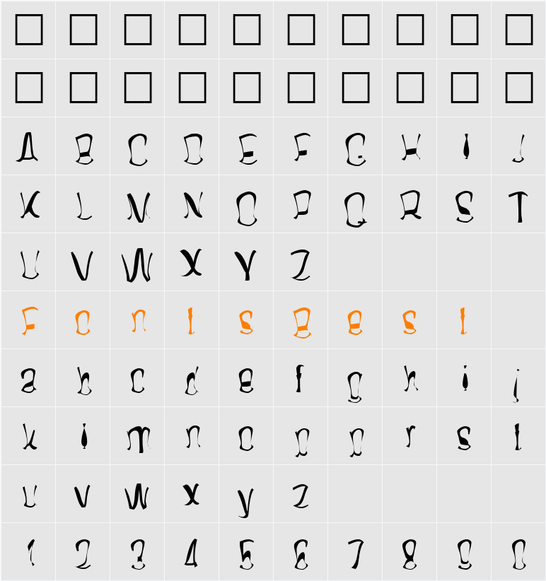 Twisterd Character Map