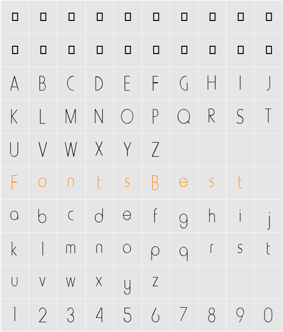 FZ BASIC 20 COND Character Map