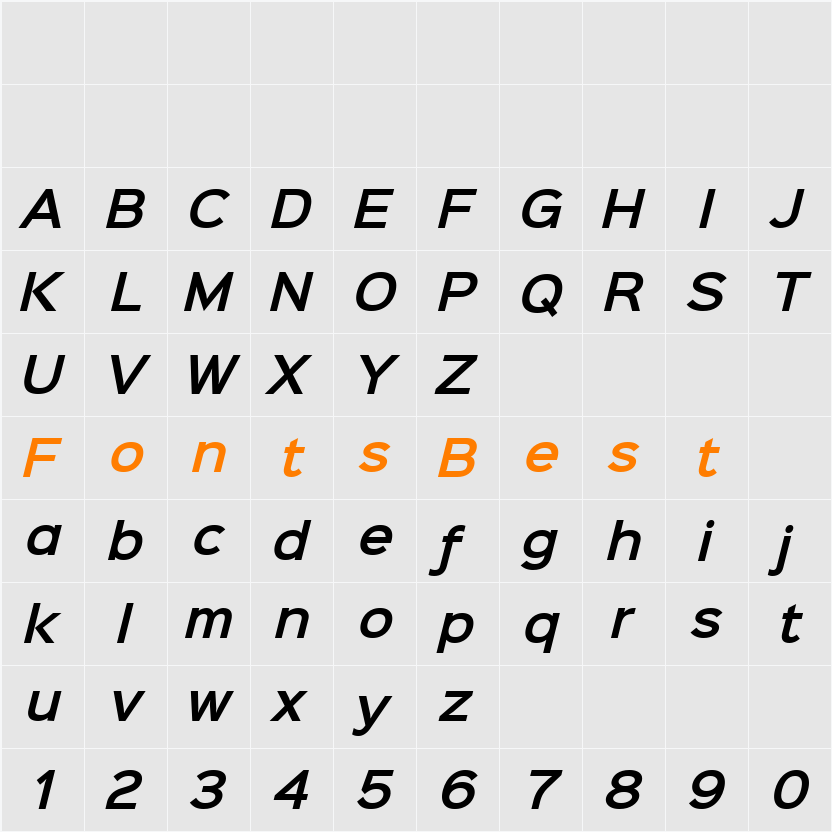 Sinkin Sans 600 SemiBold Italic Character Map
