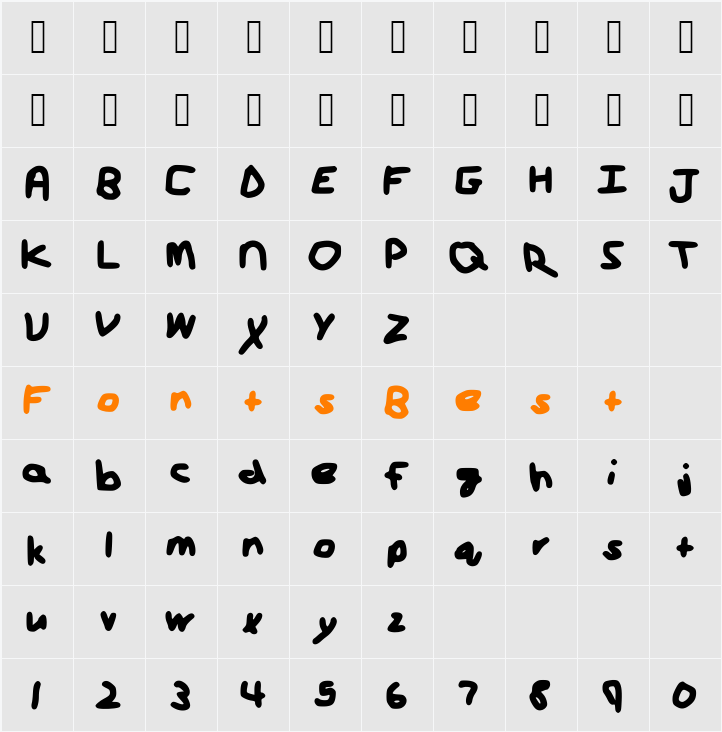 StrikeAPose Character Map