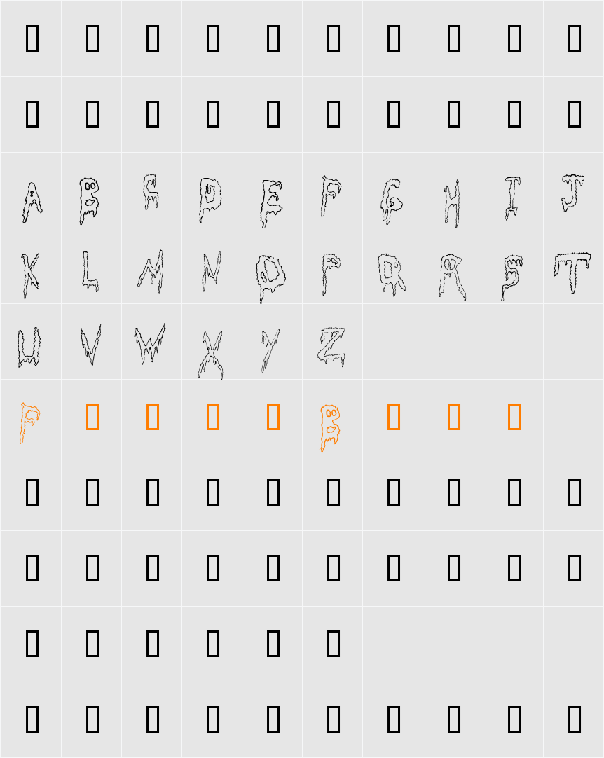Grossout Character Map