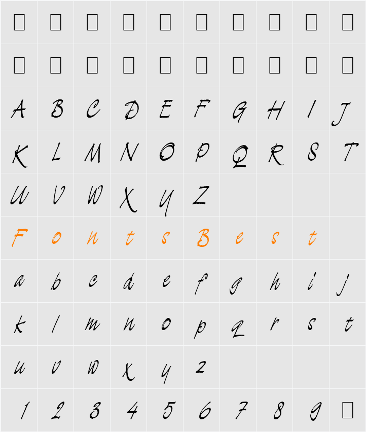 Script-L850 Character Map