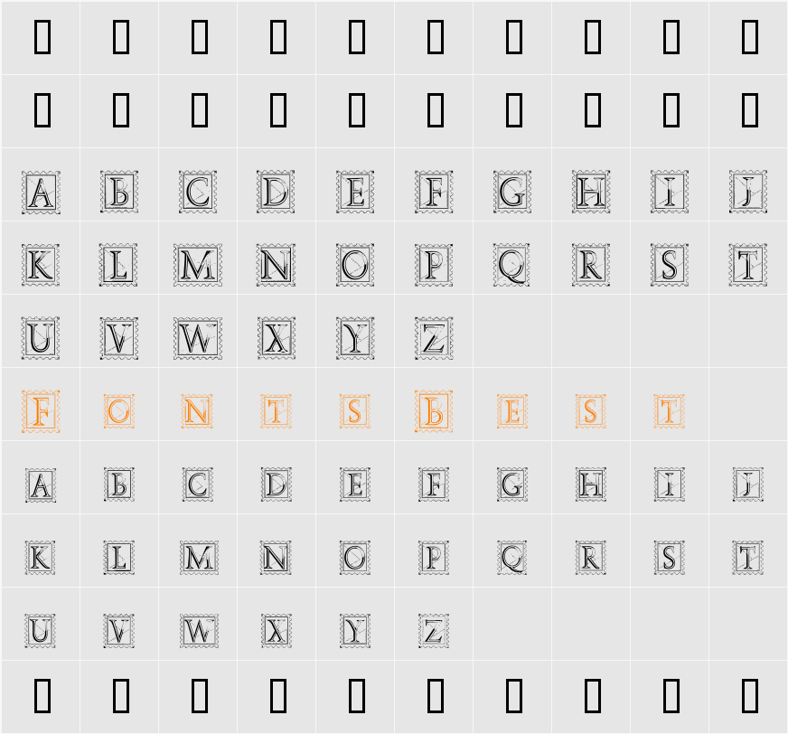 Deco Stamp Character Map