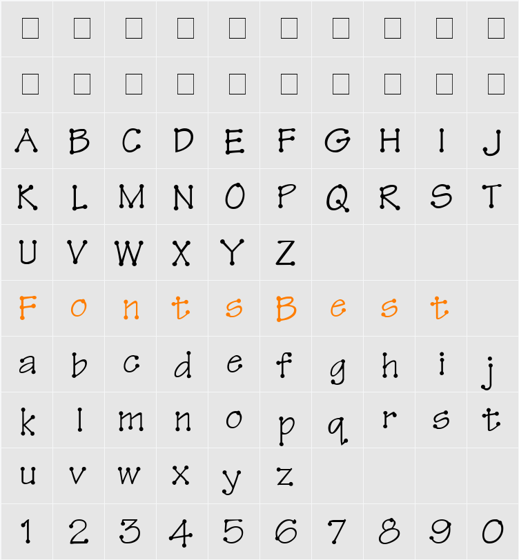TinkerToy Character Map