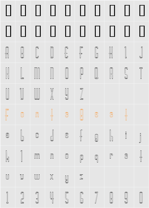 Devon-HollowCondensed Character Map