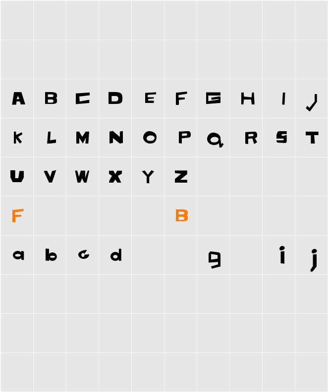 Toon-Time Narrow Character Map