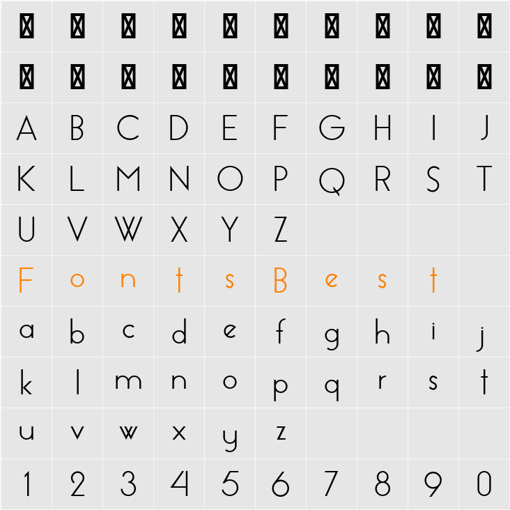 Essence Sans Character Map