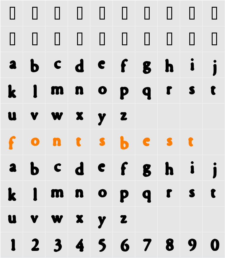fontility Character Map