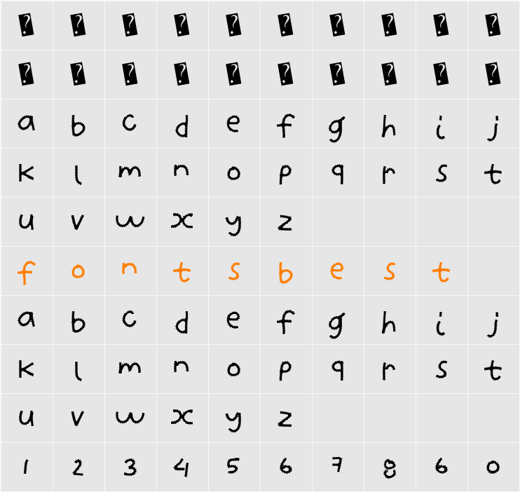 ZipperFries Character Map