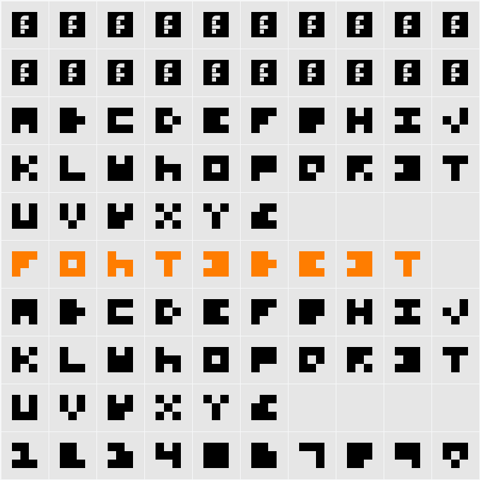 Extremely Small Fonts Character Map