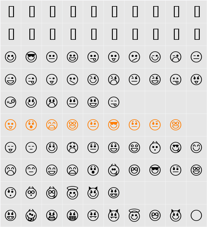 Emoticons Character Map