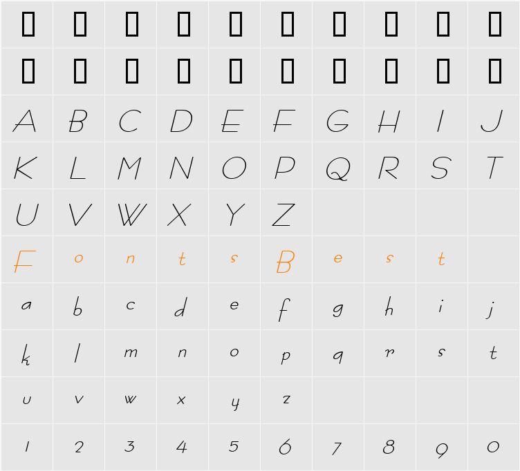 Racetrac Character Map
