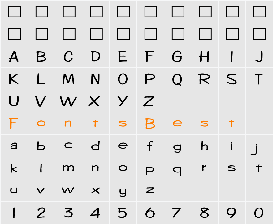 Diego1 Wd Character Map