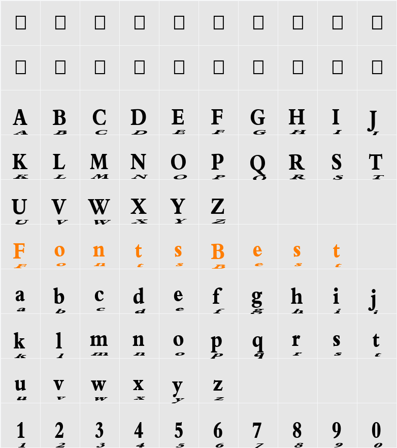 Kakuk Float Character Map