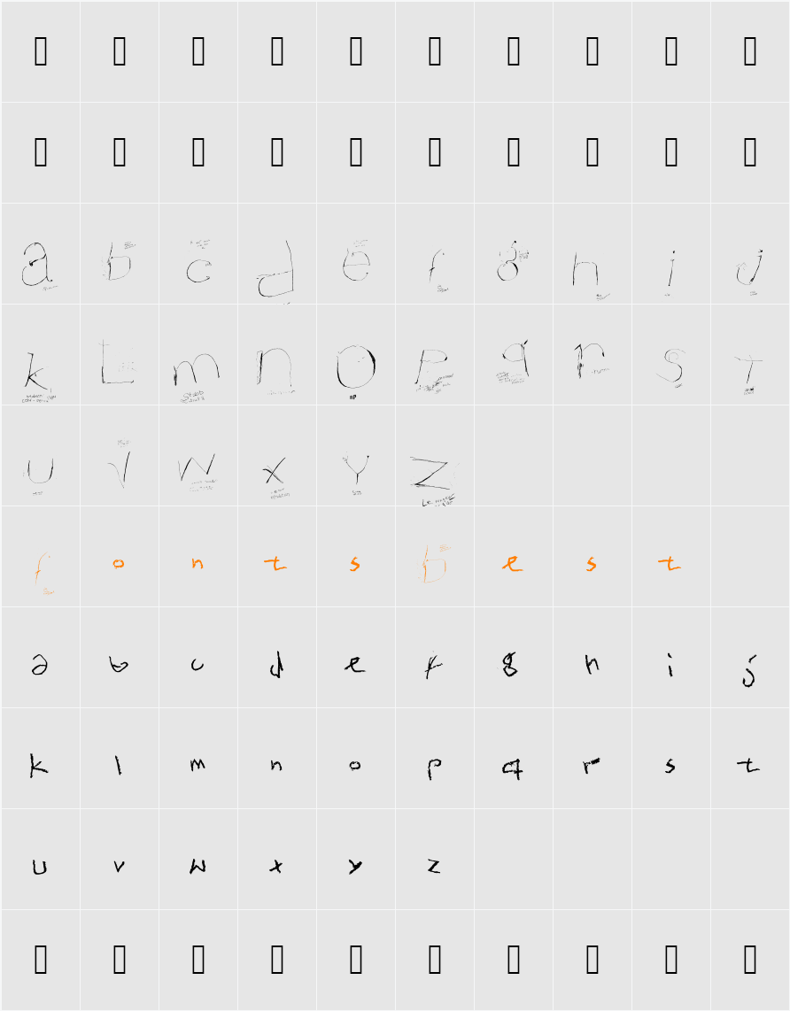 Ultramat Character Map