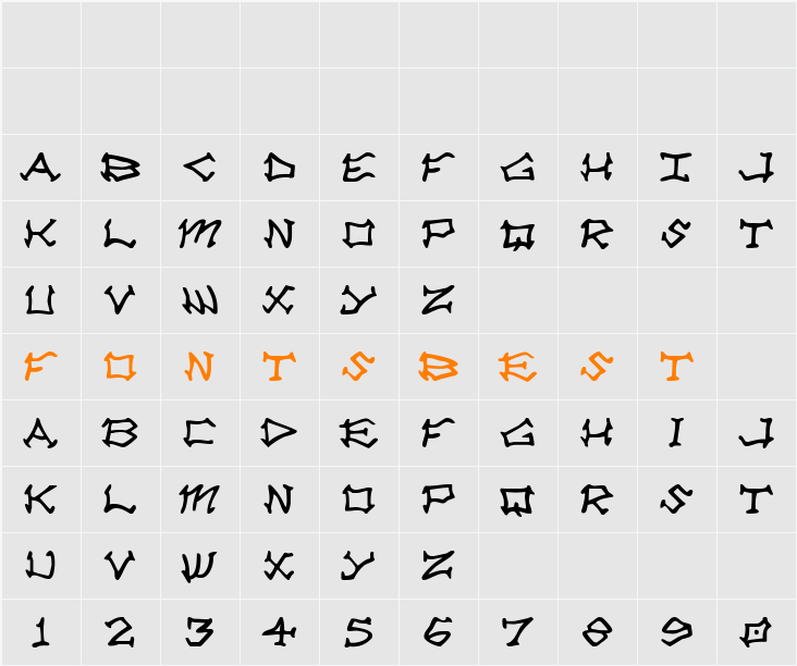 Rad Zad Character Map