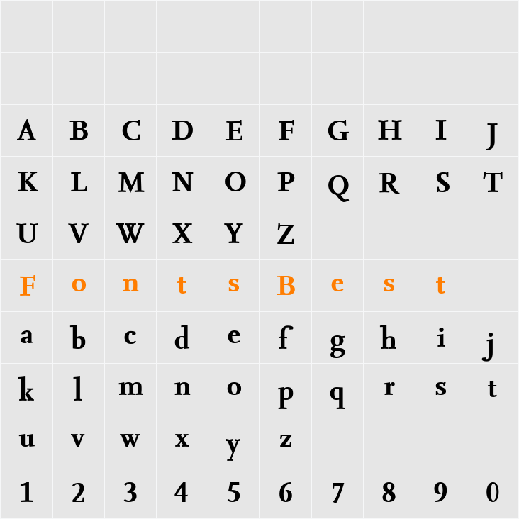 SeriaLf-Bold Character Map