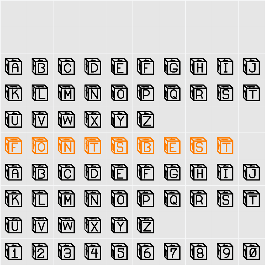 Blockys St Character Map