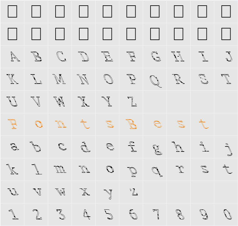 FZ DIGITAL 1 SPOTTED LEFTY Character Map
