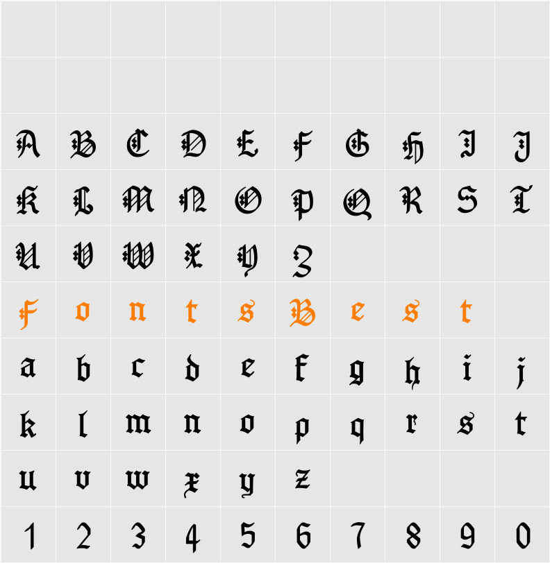 GotenborgFraktur Character Map