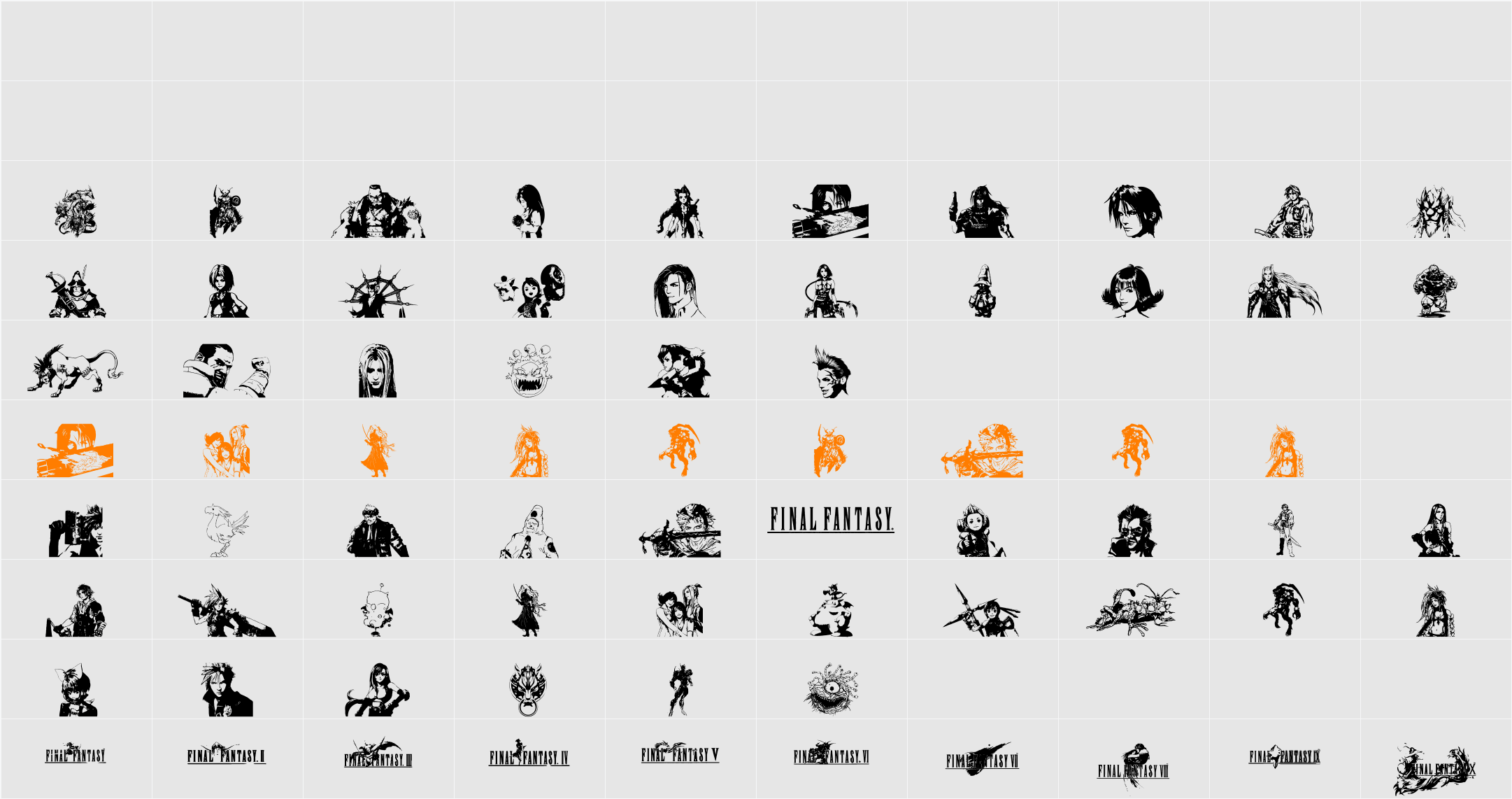 final fantasy elements Character Map