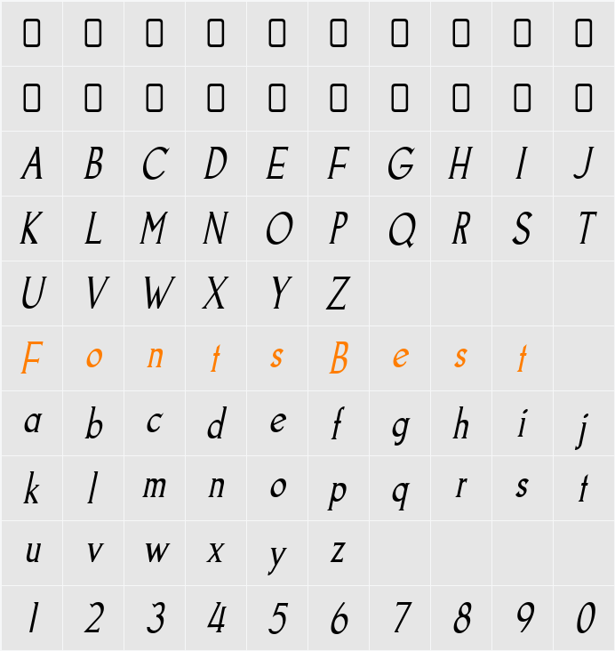Goodfish Character Map