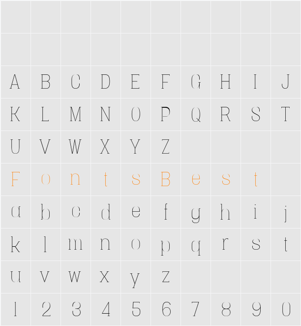 Vacer Serif Personal Character Map