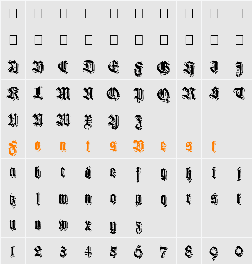 KilligrewStacatto Character Map
