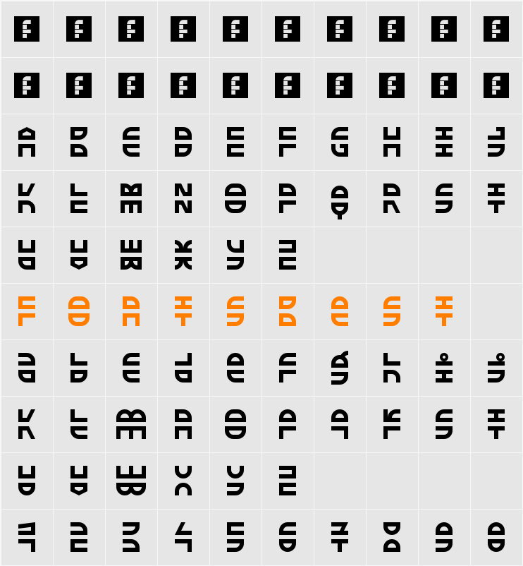 EXTRA Fontestrial Character Map
