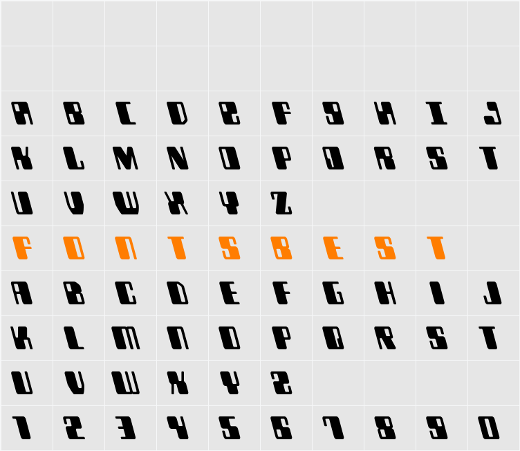 Zyborgs Leftalic Character Map