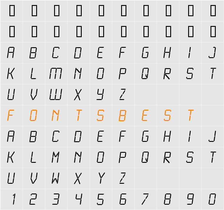 LCD Character Map