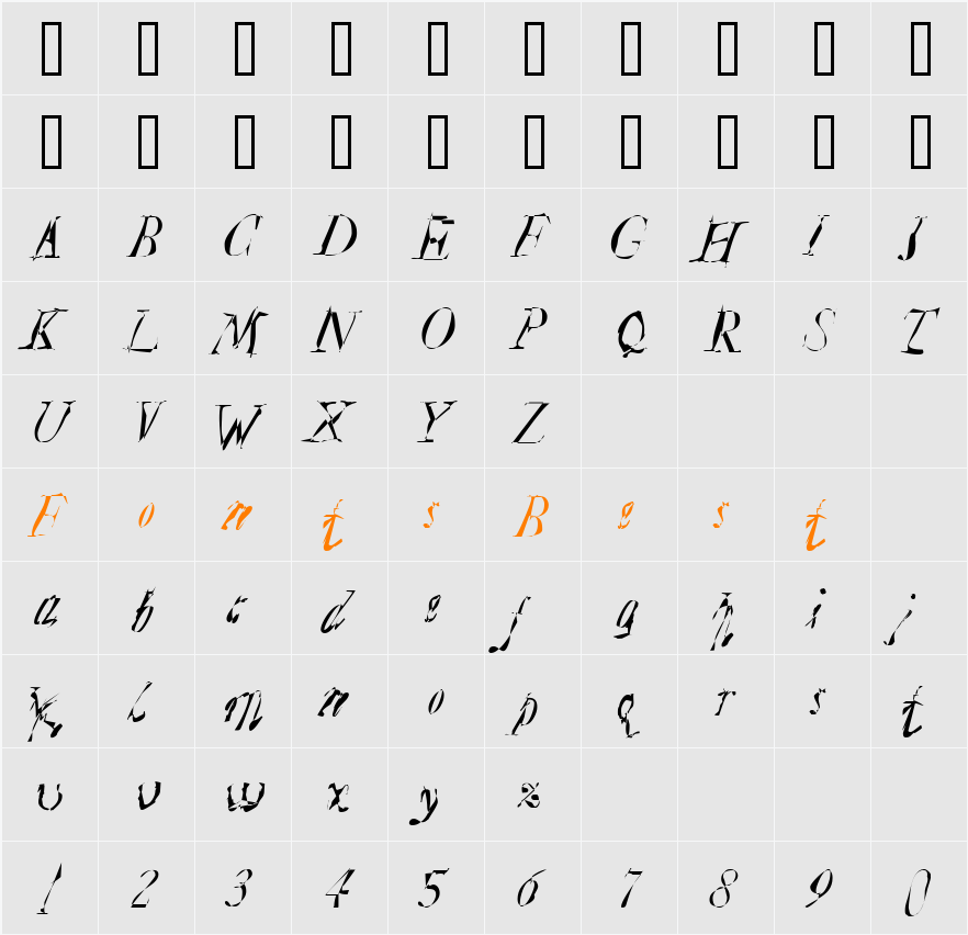 Plague Mass Character Map