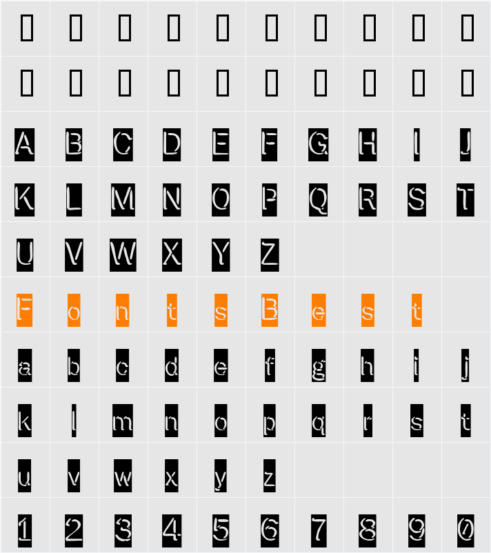 Presstape Lite Character Map