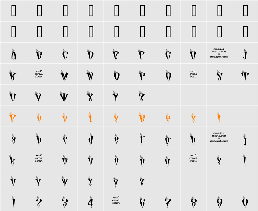 sputnyk nad zvyezdamy (eval) Character Map