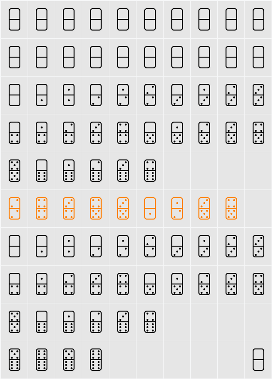 Dominos St Character Map