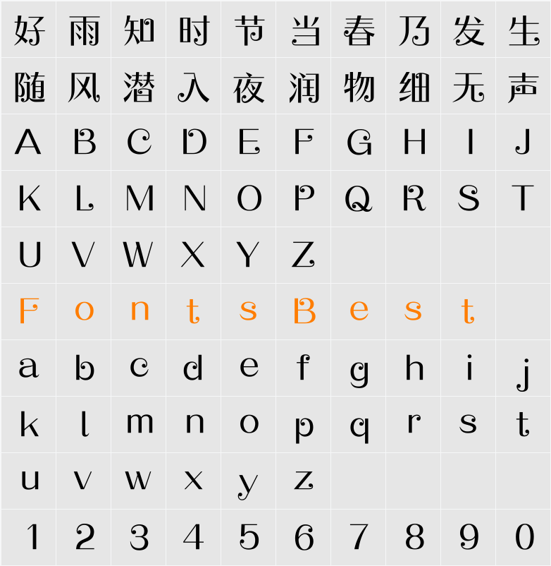MYoyo PRC Medium Character Map